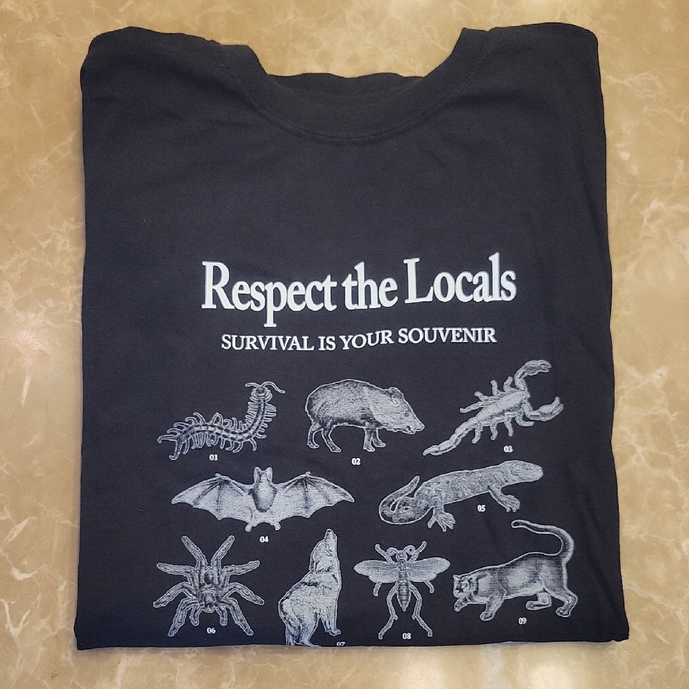 Comfort Colors Black 'Respect the Locals' Reptile Tee,  2XL